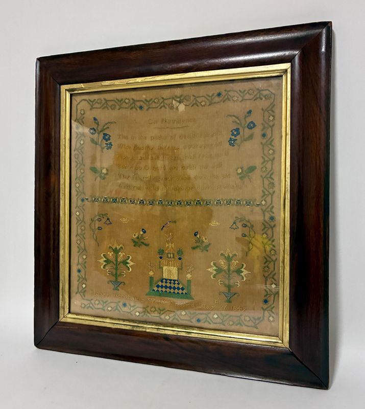 Victorian Silk Needlework Sampler 1847