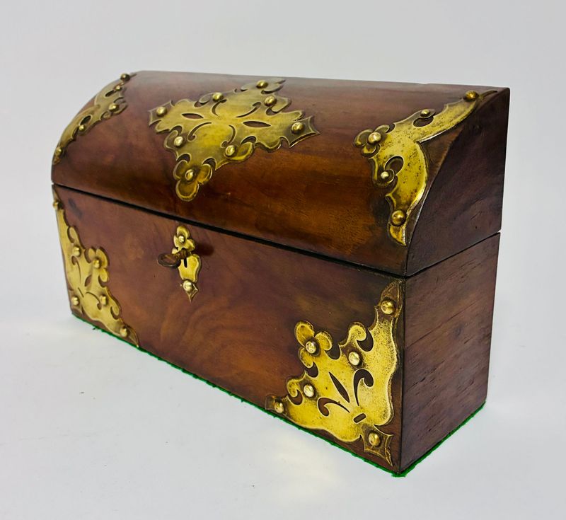 Victorian Walnut Brass Bound Box