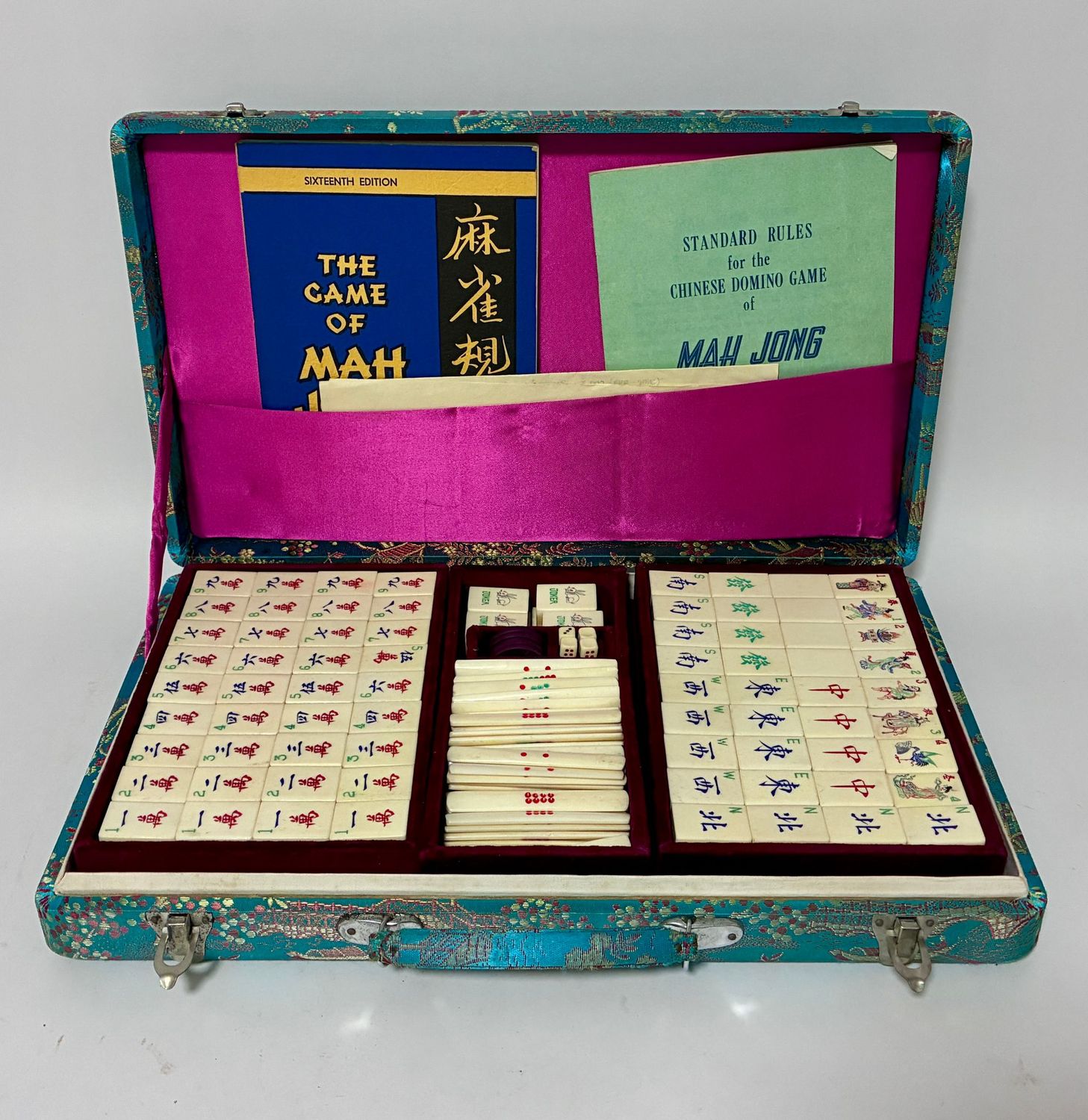 Vintage Bone and Bamboo Mah-Jong Set