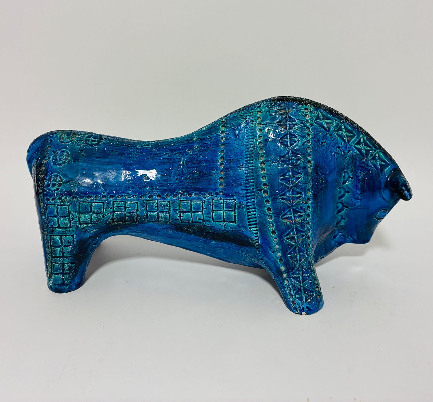 Vintage Mid Century Rimini Blu Ceramic Bull Vintage Mid Century Rimini Blu Ceramic Bull