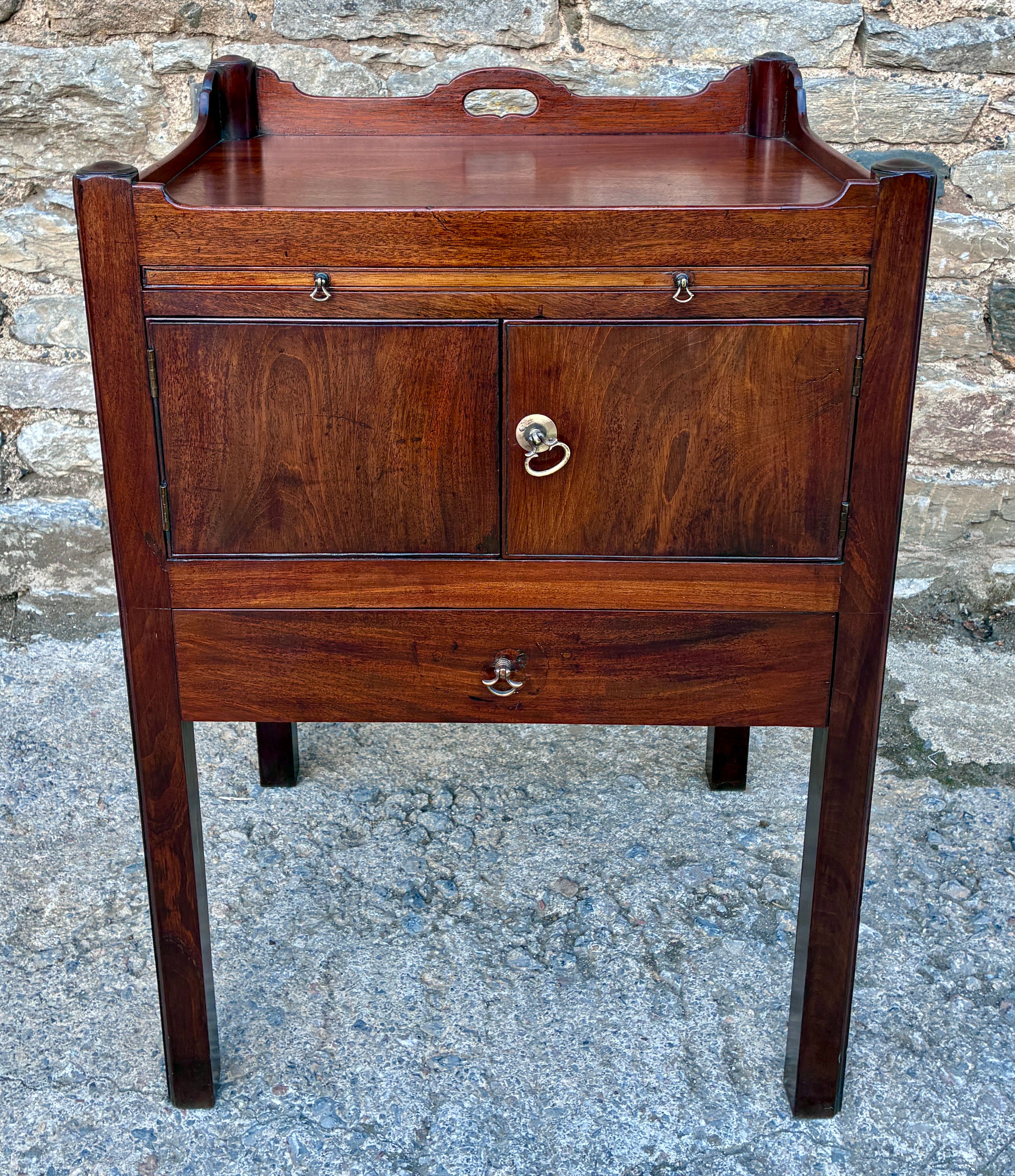 Georgian Mahogany Tray Top Commode