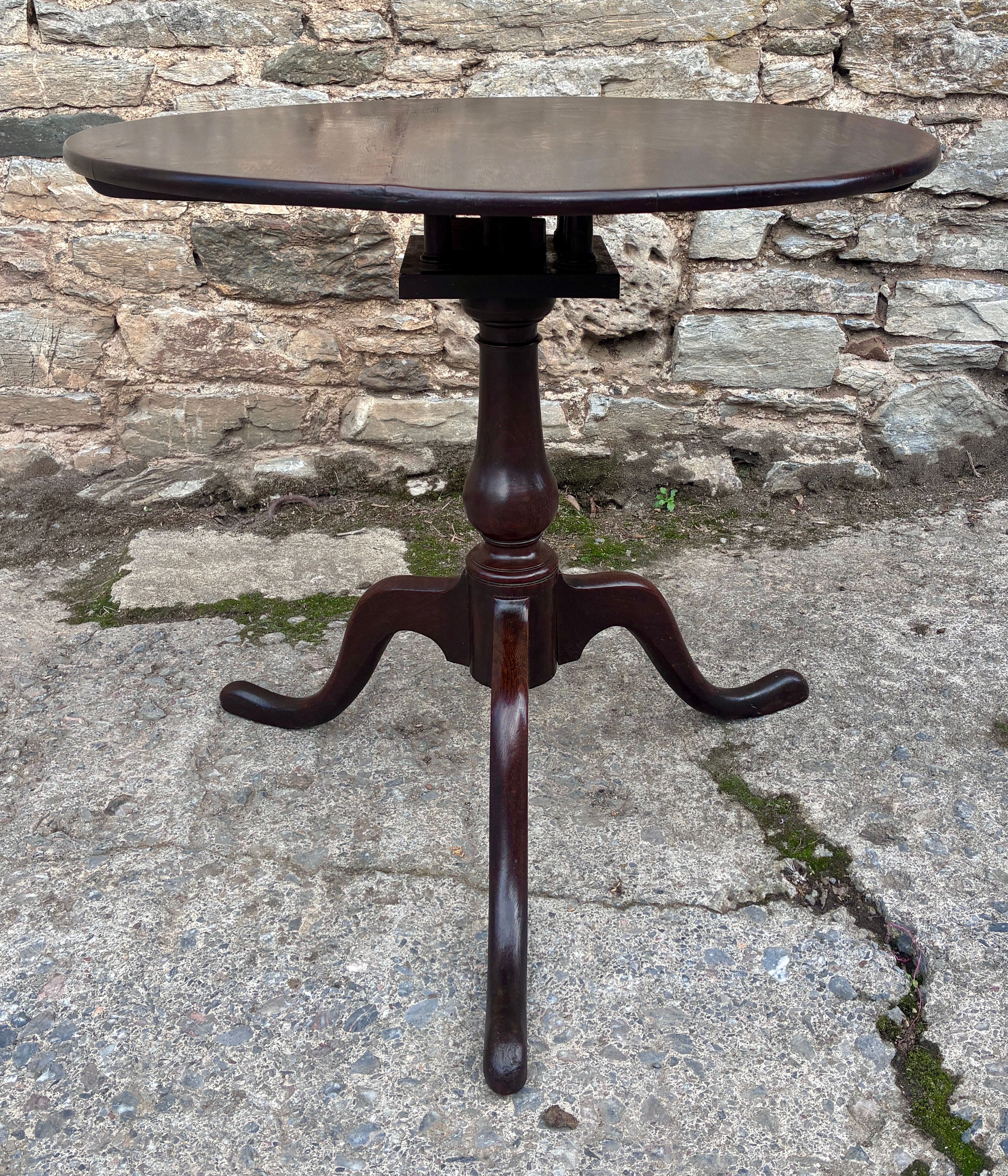 Georgian Oak Tilt Top Birdcage Table
