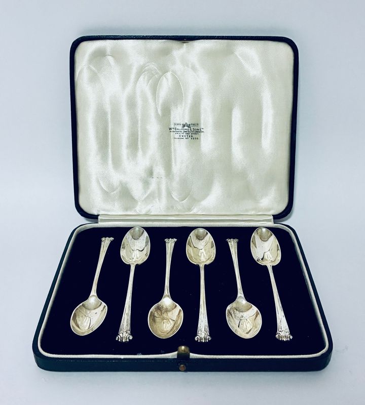 Set of 6 Antique Silver Teaspoons