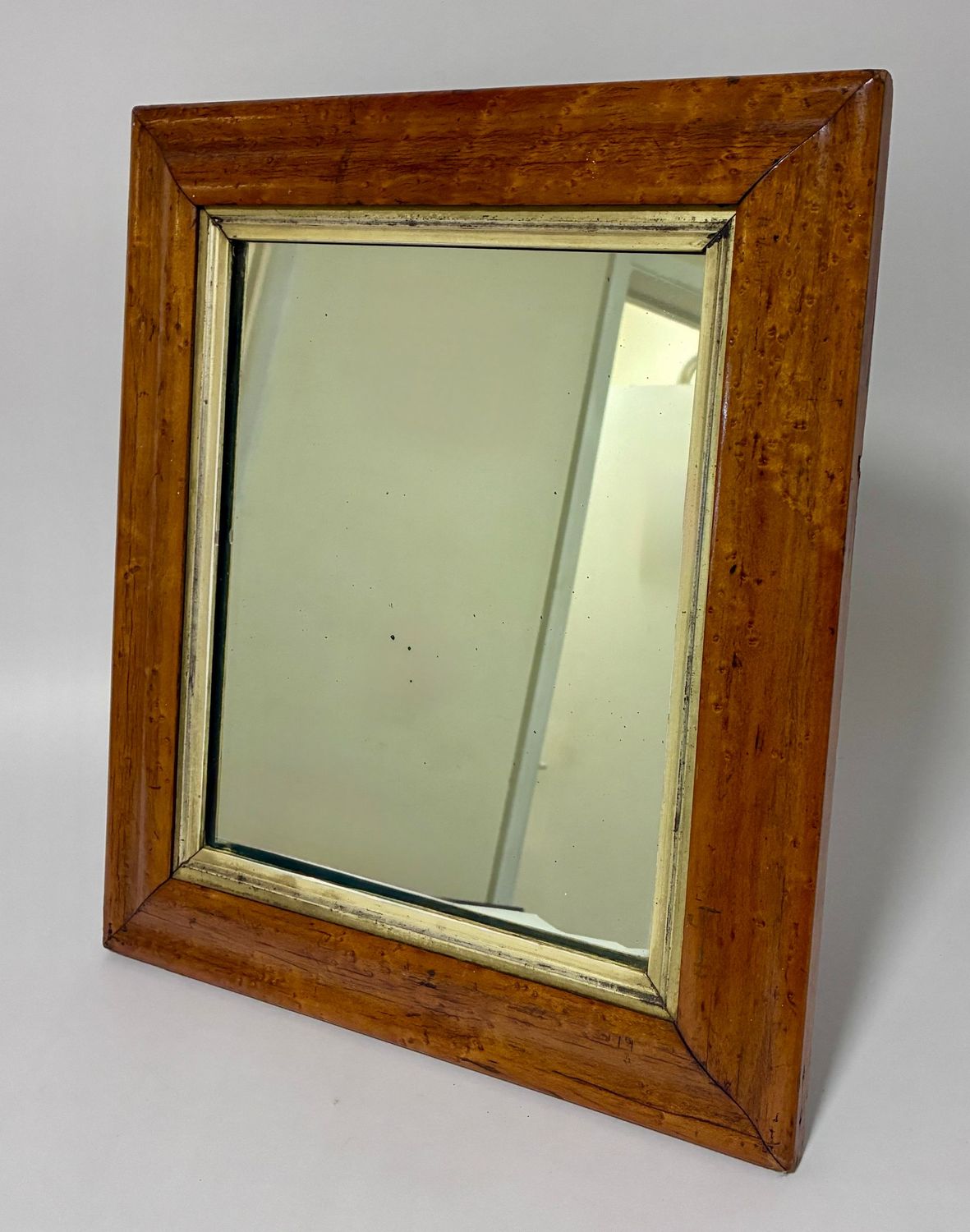 Antique Birds Eye Maple Mirror with Easel back