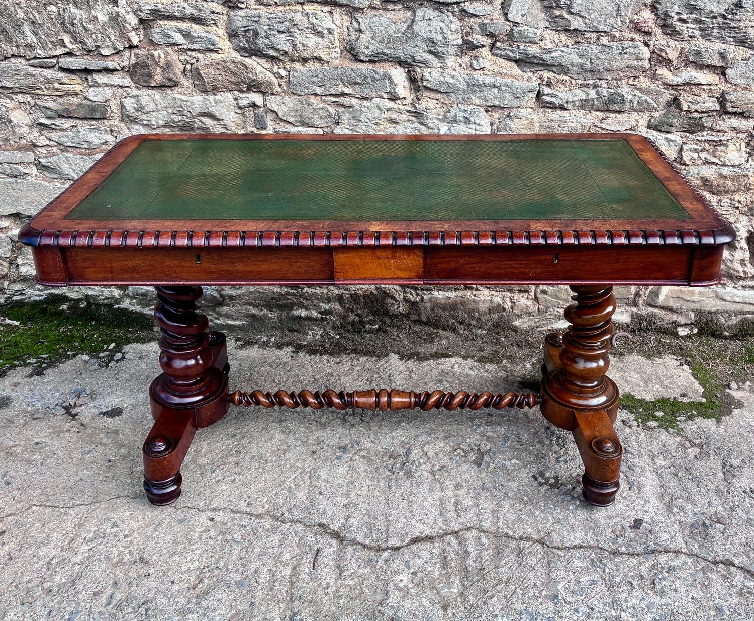 Victorian Walnut Library Writing Table Victorian Walnut Library Writing Table