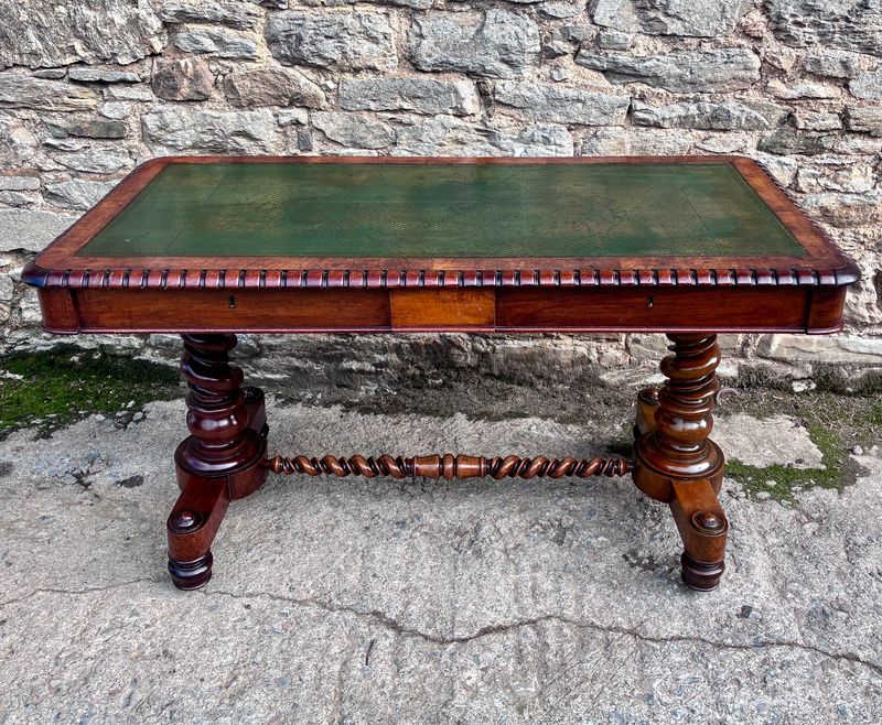 Victorian Walnut Library Writing Table