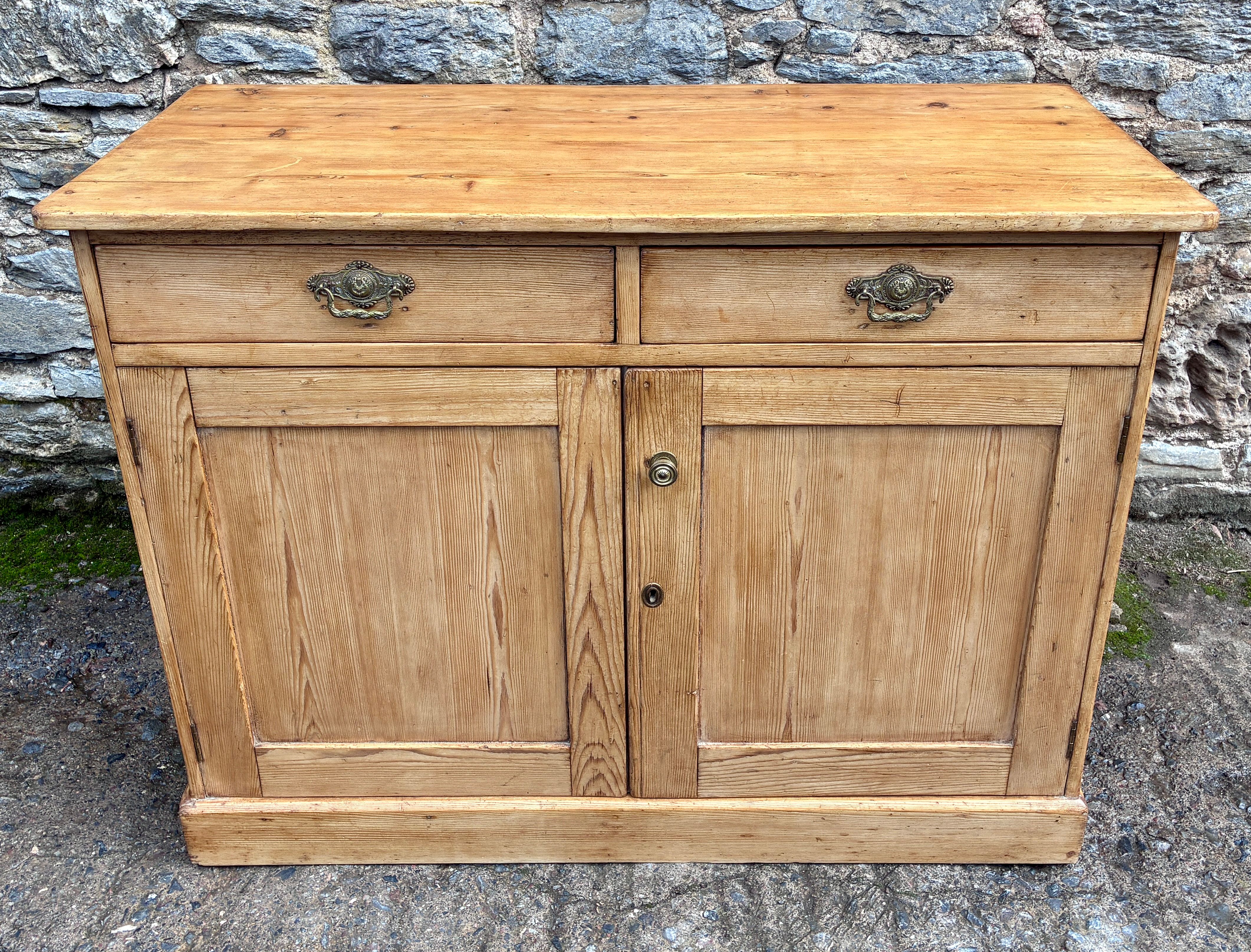 Antique Stripped Pine Sideboard