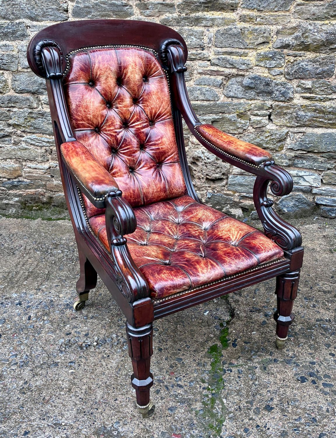 Large William IV Mahogany Library Chair