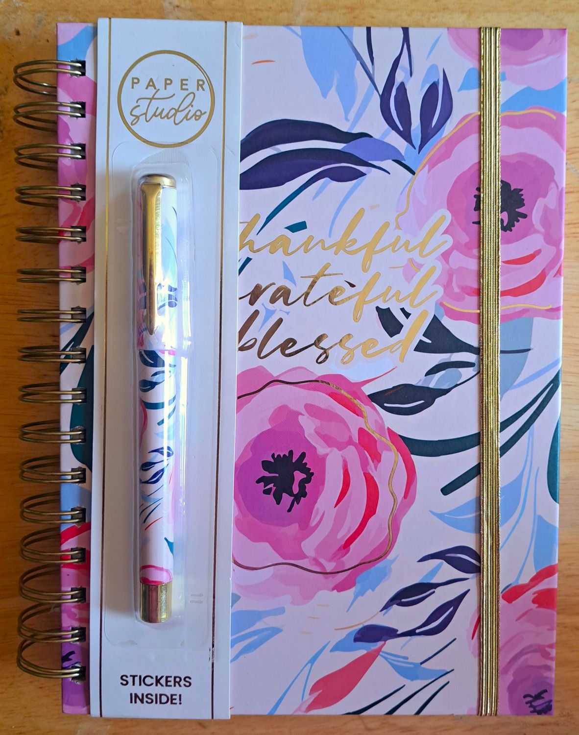Thankful, Grateful, Blessed Journal w/pen &amp; stickers