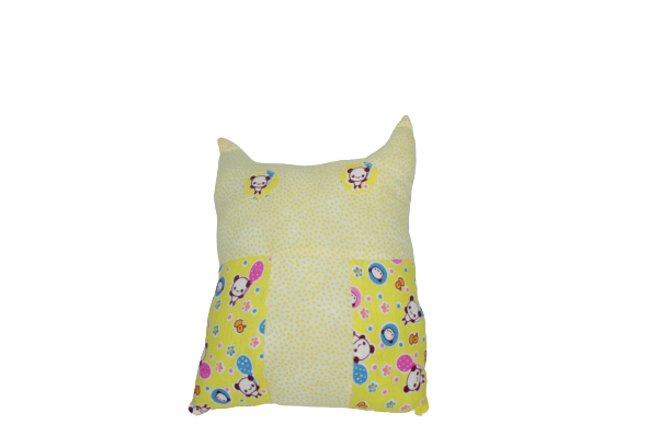 Coussin jaune avec motif