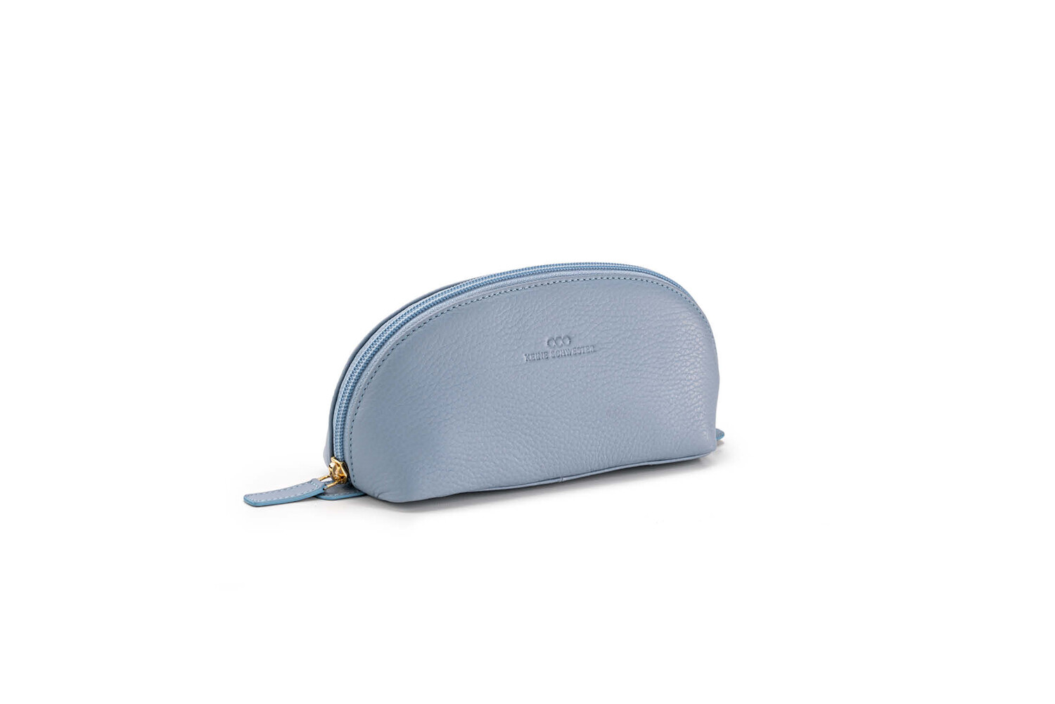 HILKE  genarbtes Leder hellblau – gold