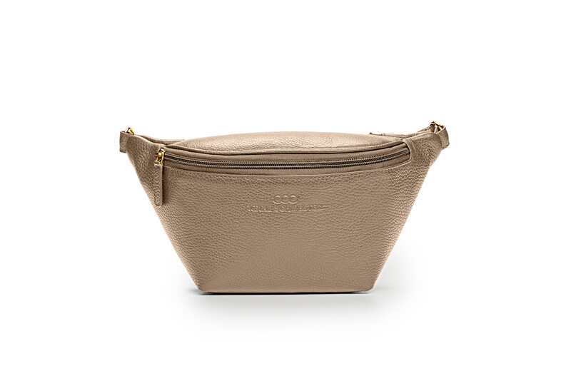 KIM genarbtes Leder taupe – gold KIM genarbtes Leder taupe – gold