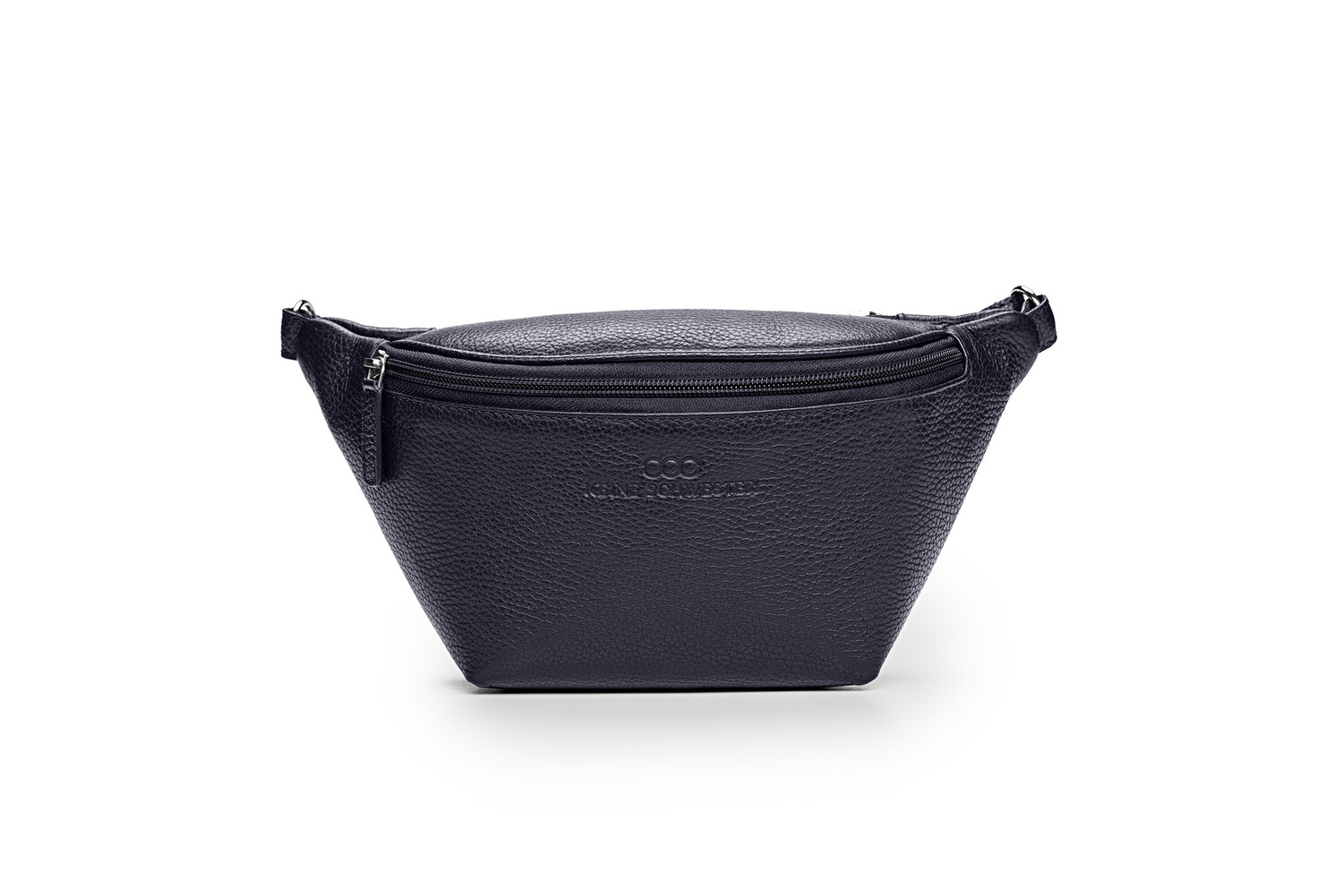 KIM  genarbtes Leder nachtblau– silber