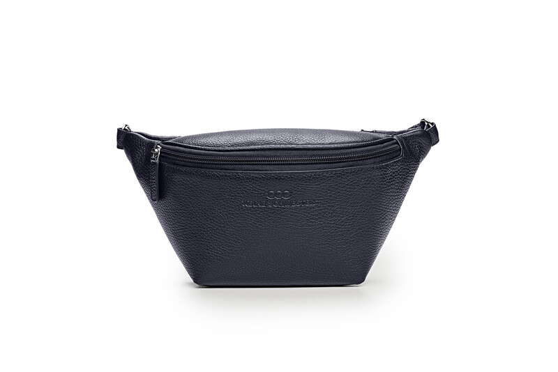 KIM genarbtes Leder nachtblau– silber KIM genarbtes Leder nachtblau– silber
