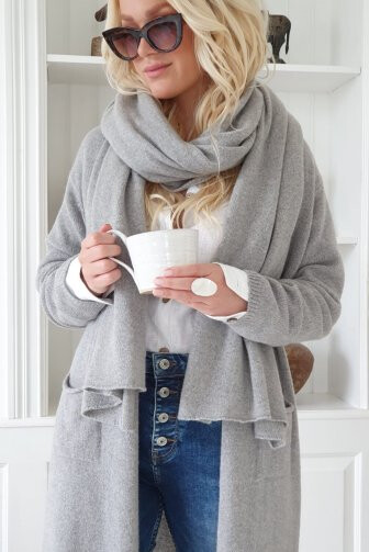 Cozy Kaschmir Strickschal, grey Cozy Kaschmir Strickschal, grey