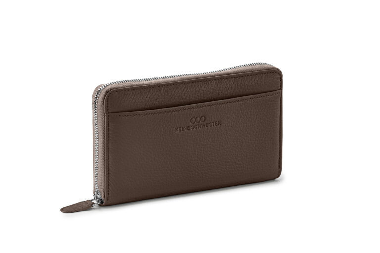 OKKA soft genarbtes Leder dunkelbraun – silber OKKA soft genarbtes Leder dunkelbraun – silber