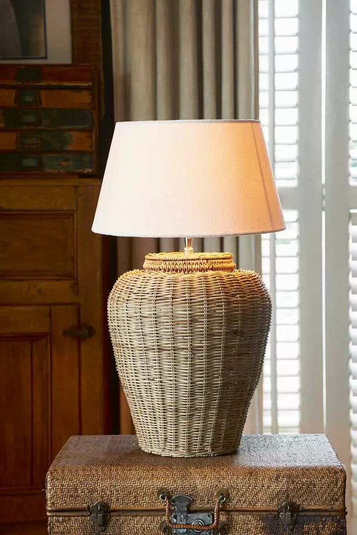 Rustic Rattan Grand Lobby Lamp Base