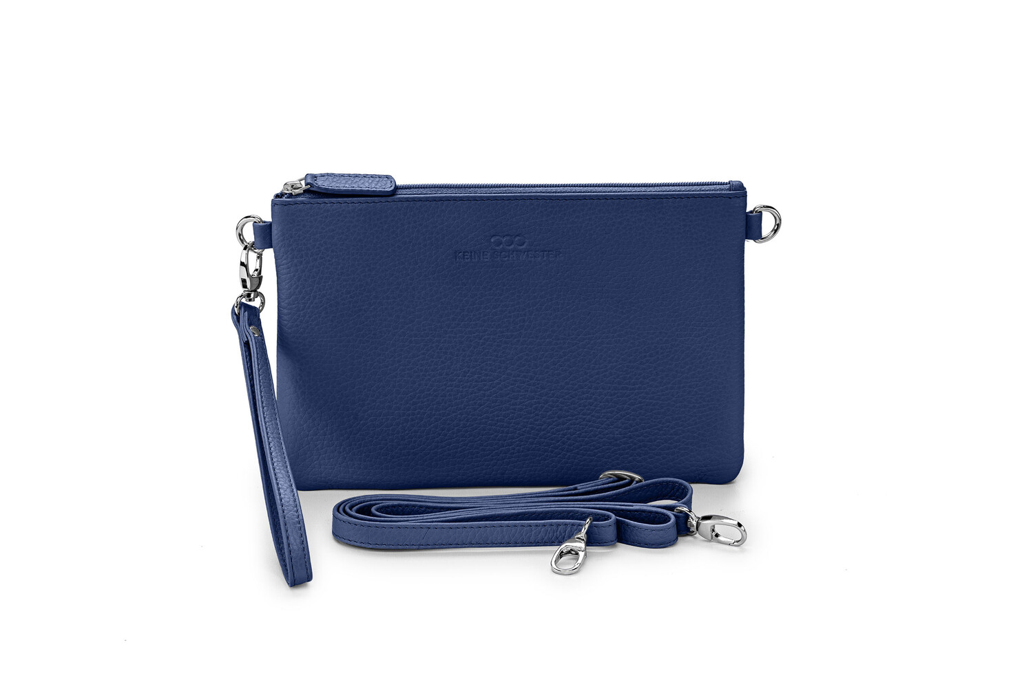 FENJA genarbtes Leder royalblau - silber