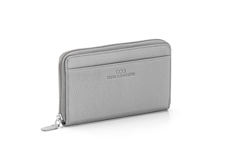 OKKA soft genarbtes Leder hellgrau – silber OKKA soft genarbtes Leder hellgrau – silber
