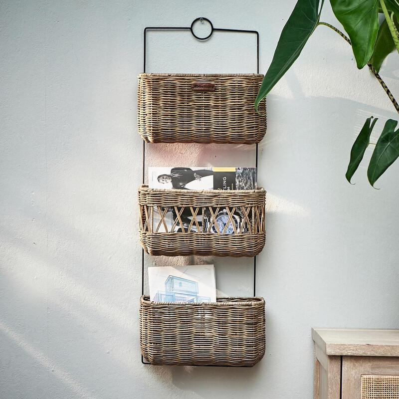 Rustic Rattan Wall Rack Rustic Rattan Wall Rack