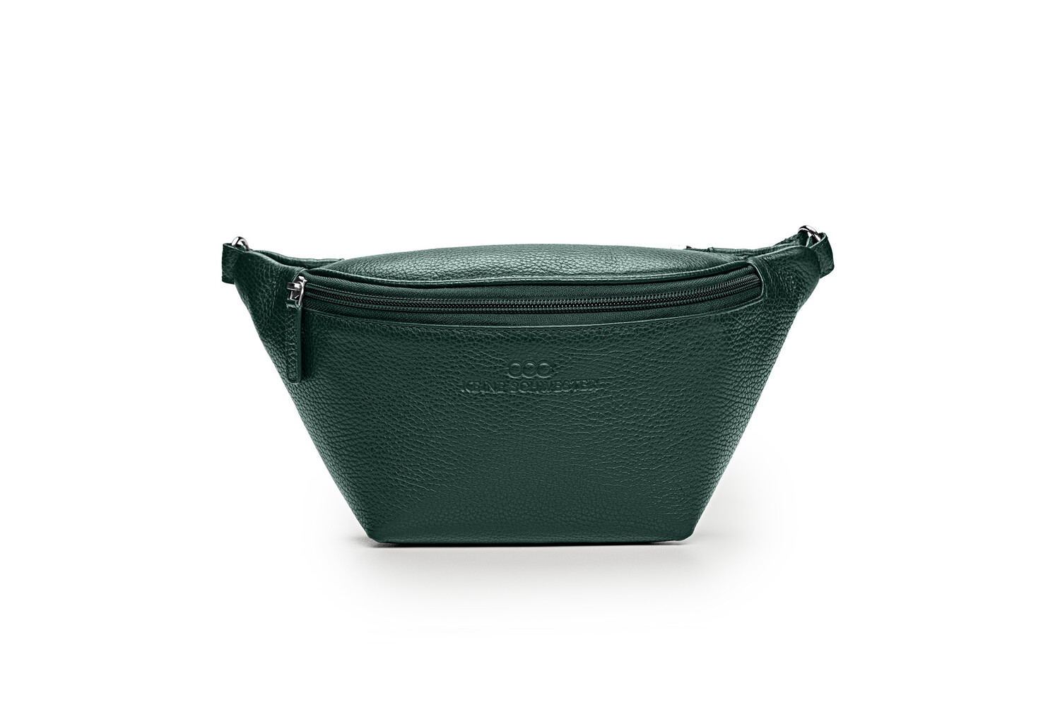 KIM  genarbtes Leder petrol– silber