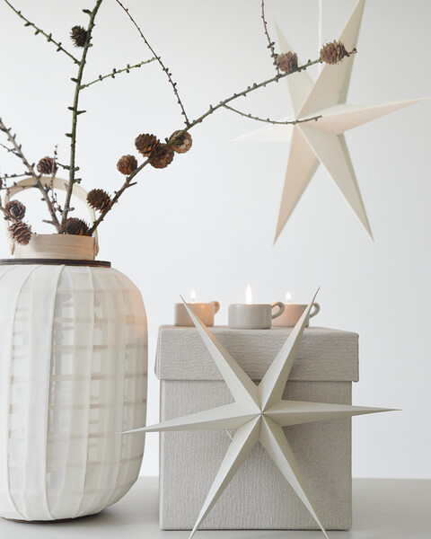 Paper Stars 2Stck, warm grey Paper Stars 2Stck, warm grey