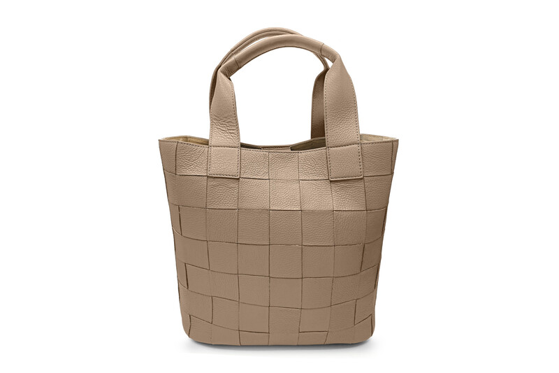 KLARA genarbtes Leder taupe - gold KLARA genarbtes Leder taupe - gold
