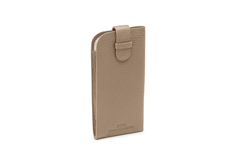 BRILLENETUI genarbtes Leder taupe BRILLENETUI genarbtes Leder taupe