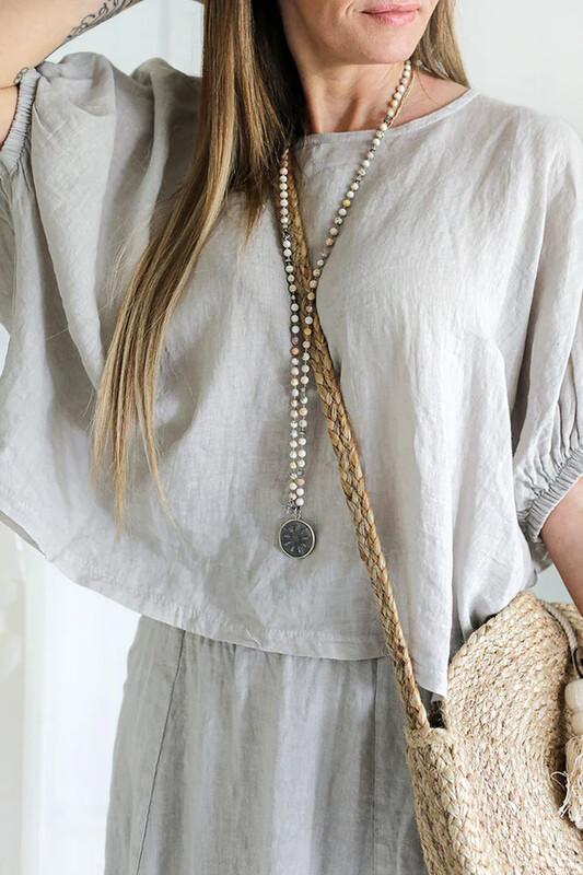 TINE Linen Shirt, grey melange TINE Linen Shirt, grey melange