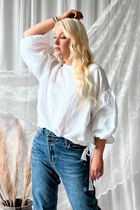 DESIREE Linen Blouse, white DESIREE Linen Blouse, white