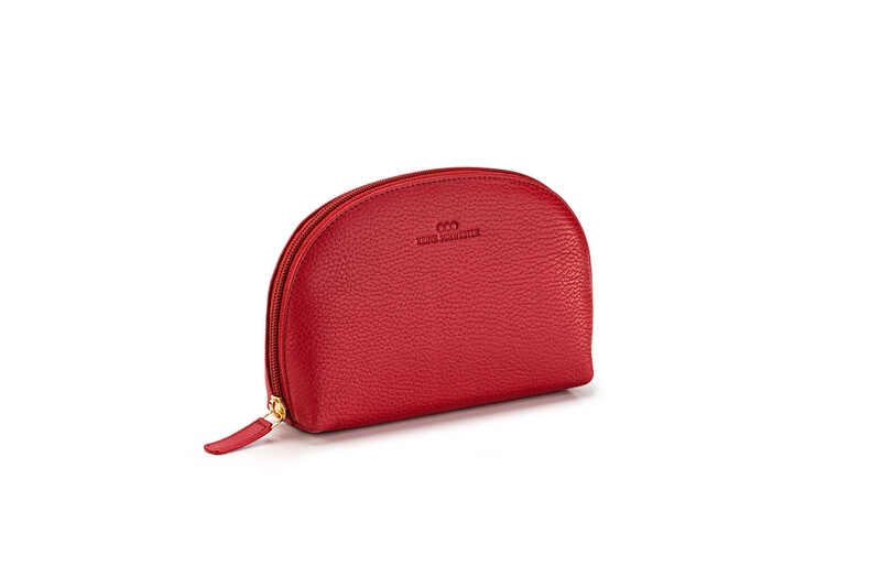 ANKE genarbtes Leder rot - silber ANKE genarbtes Leder rot - silber