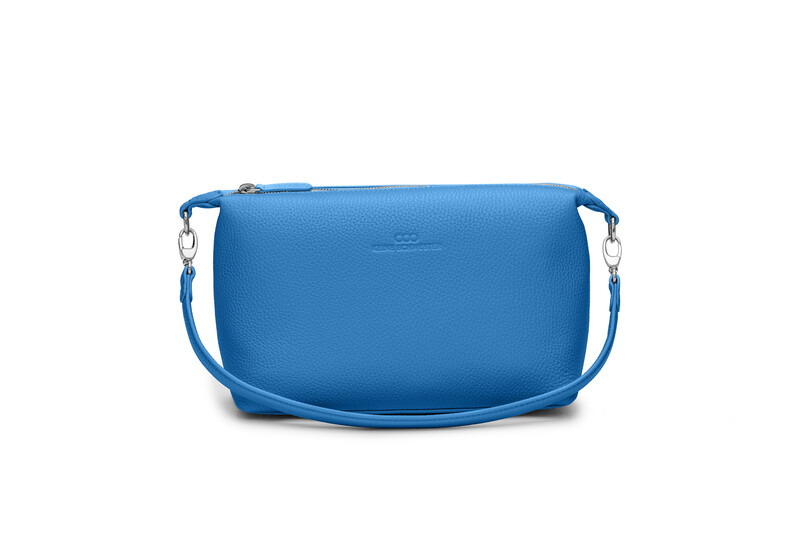 IDA genarbtes Leder azurblau - silber IDA genarbtes Leder azurblau - silber