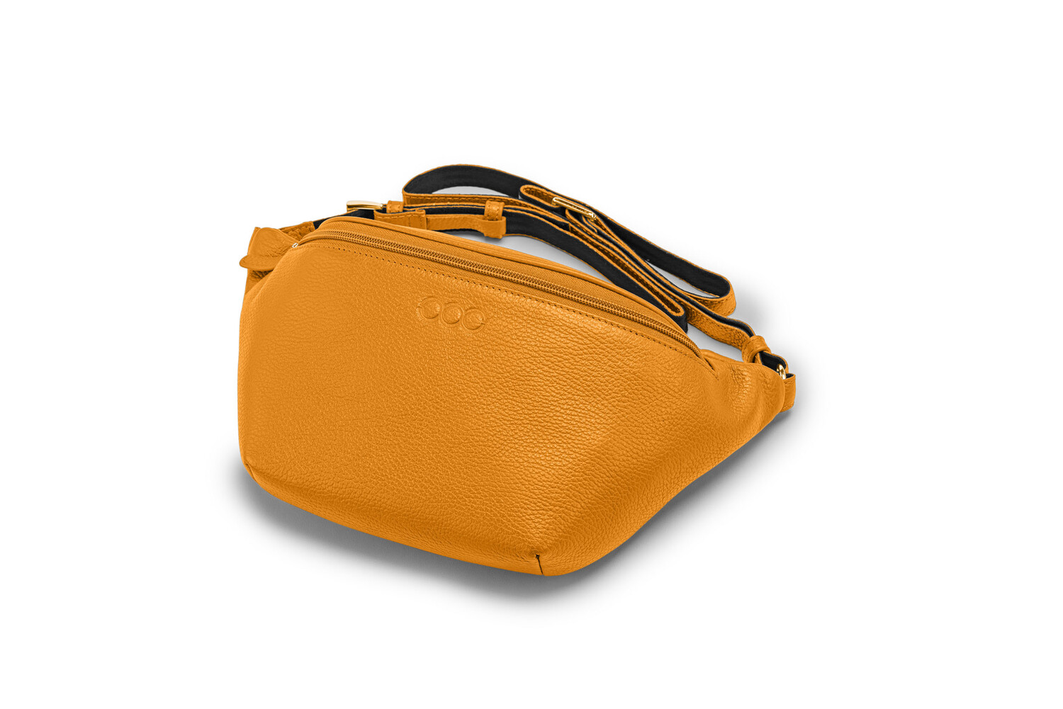 MAXI KIM genarbtes Leder curry - gold