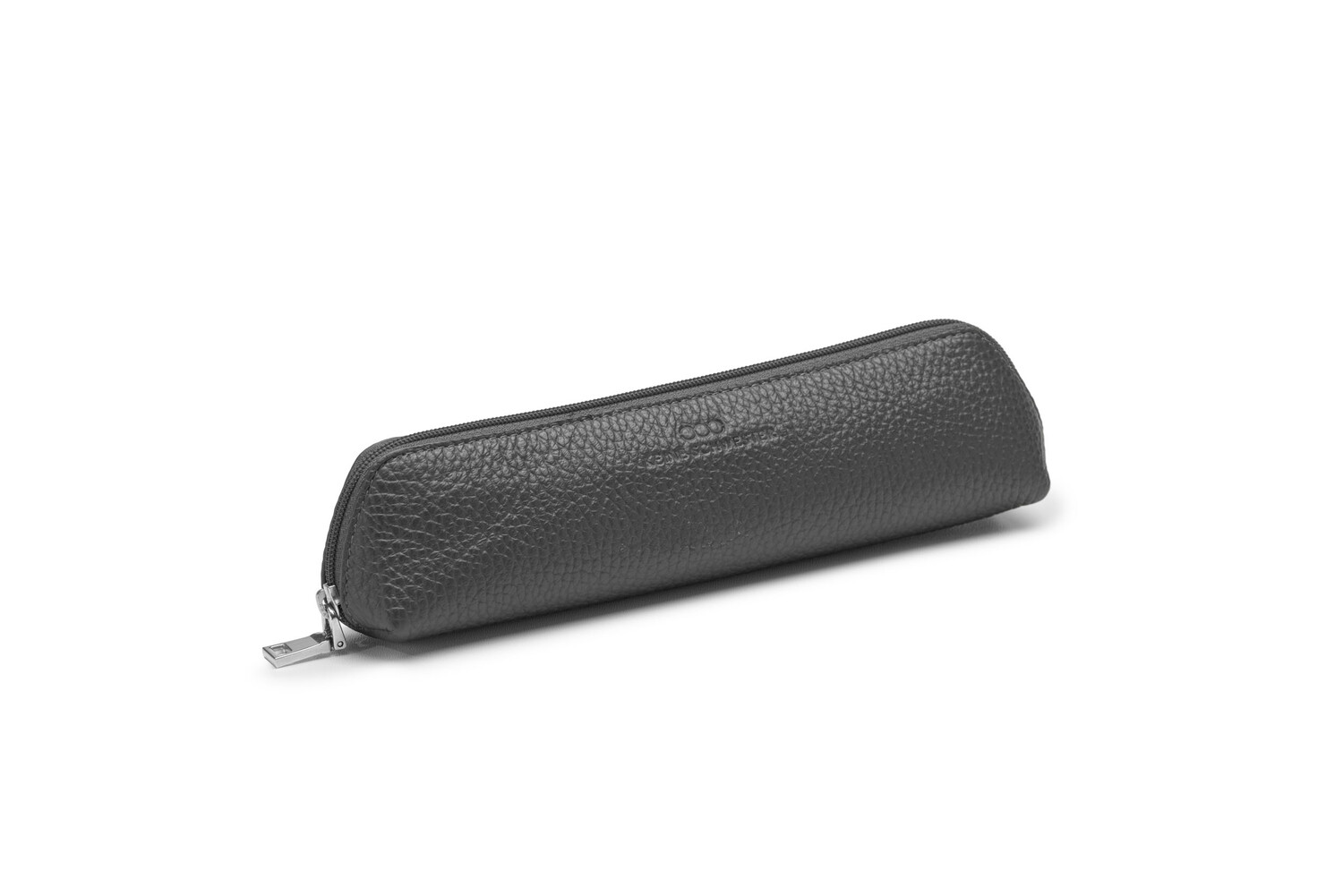 UTENSILO genarbtes Leder  dunkelgrau - silber