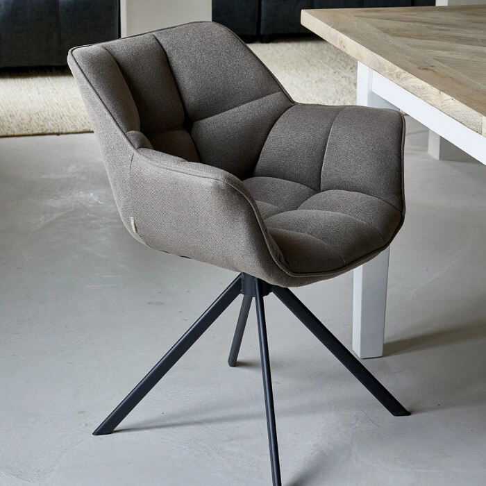 CARNABY drehbarer Esszimmerstuhl, dark taupe