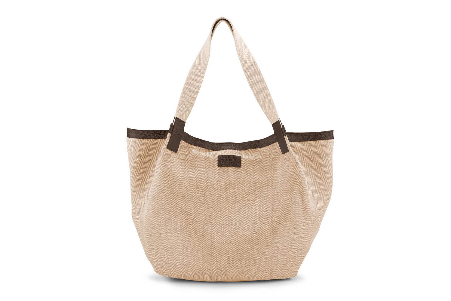 ANDRA genarbtes Leder / Canvas  dunkelbraun