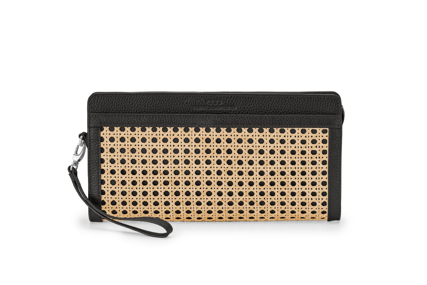 TRAGBAR XL CLUTCH WIENER GEFLECHT, schwarz - silber