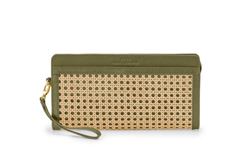 TRAGBAR XL CLUTCH WIENER GEFLECHT, oliv - gold TRAGBAR XL CLUTCH WIENER GEFLECHT, oliv - gold