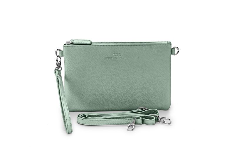 FENJA genarbtes Leder mint – silber FENJA genarbtes Leder mint – silber