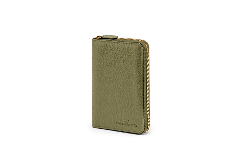 JANNE genarbtes Leder oliv - gold JANNE genarbtes Leder oliv - gold