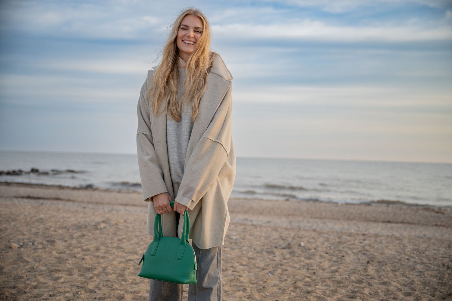 KARLA genarbtes Leder  smaragd - silber