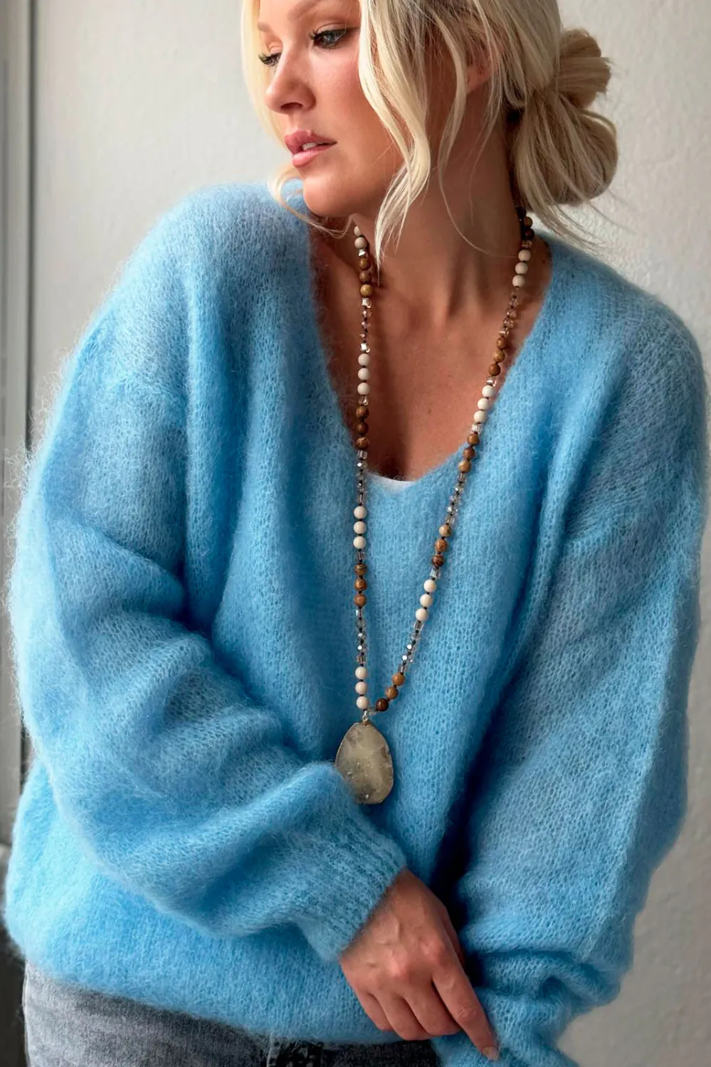 Mohair Heaven Jumper, ice blue