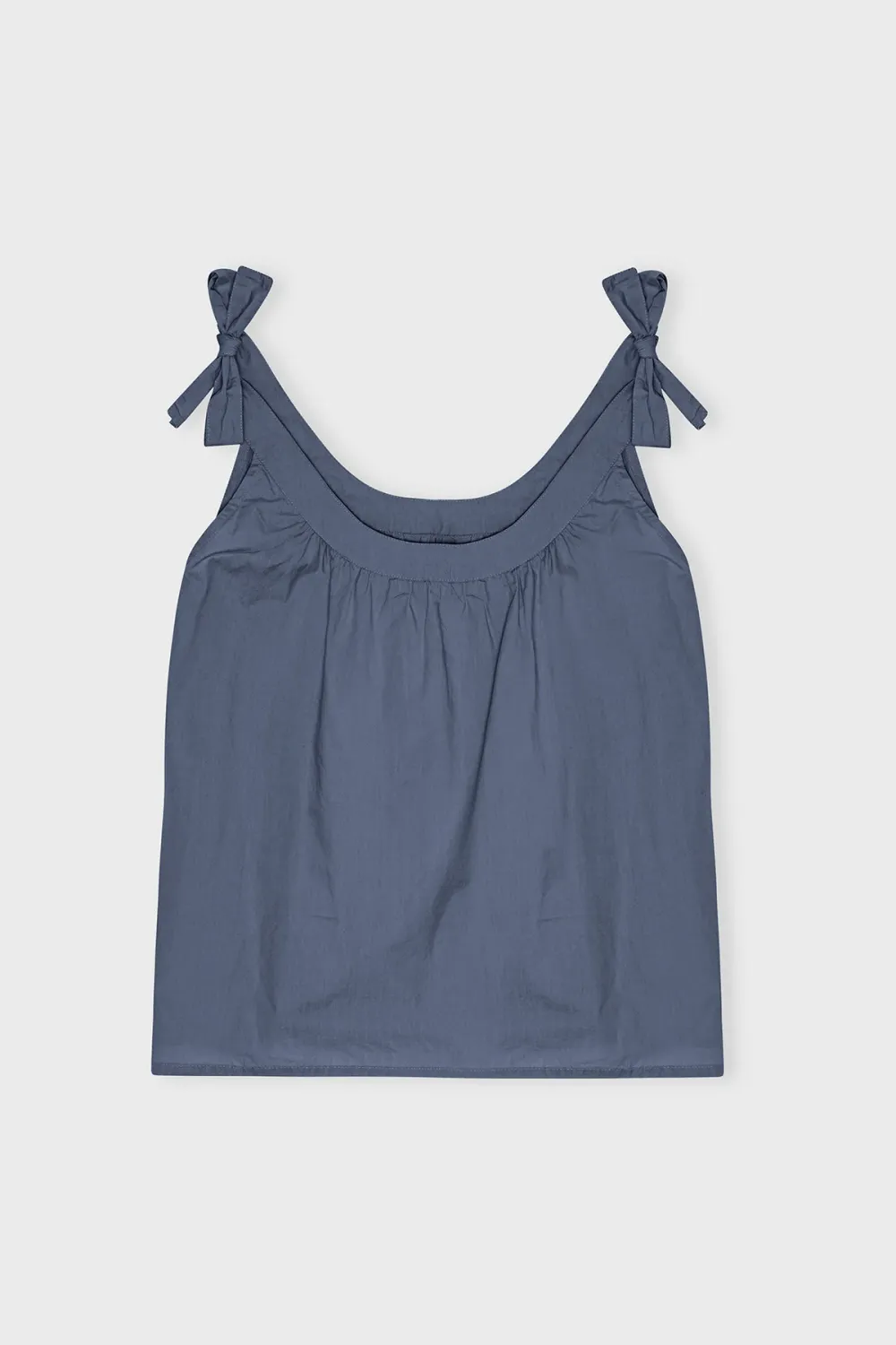 LAURA TIE TOP, dusty blue