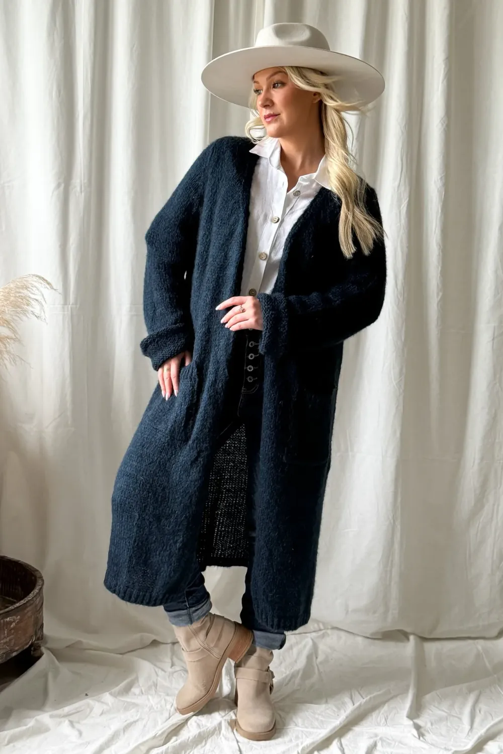 SLOWLY MORNING Cardigan, navy