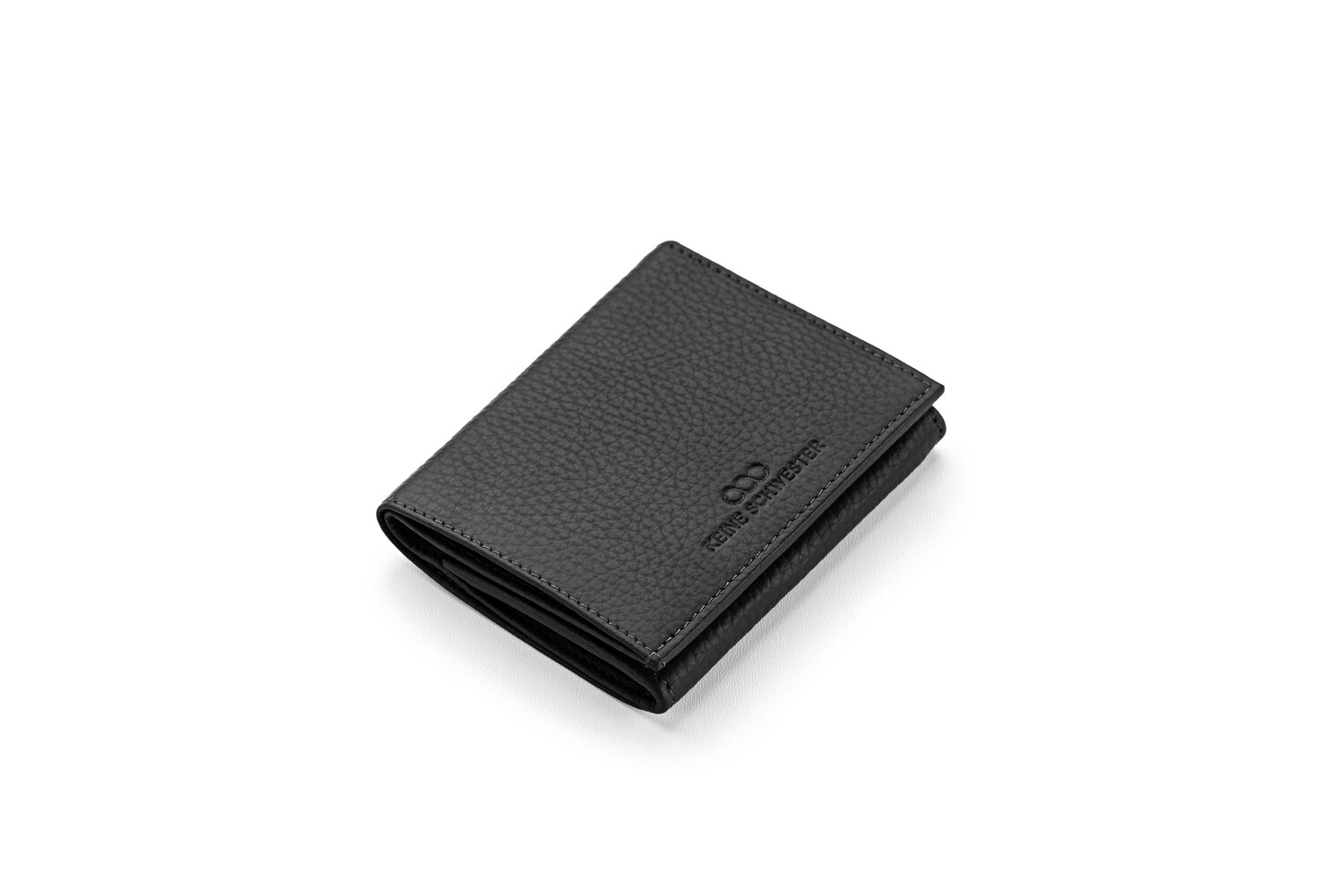 LIV  genarbtes Leder schwarz – silber