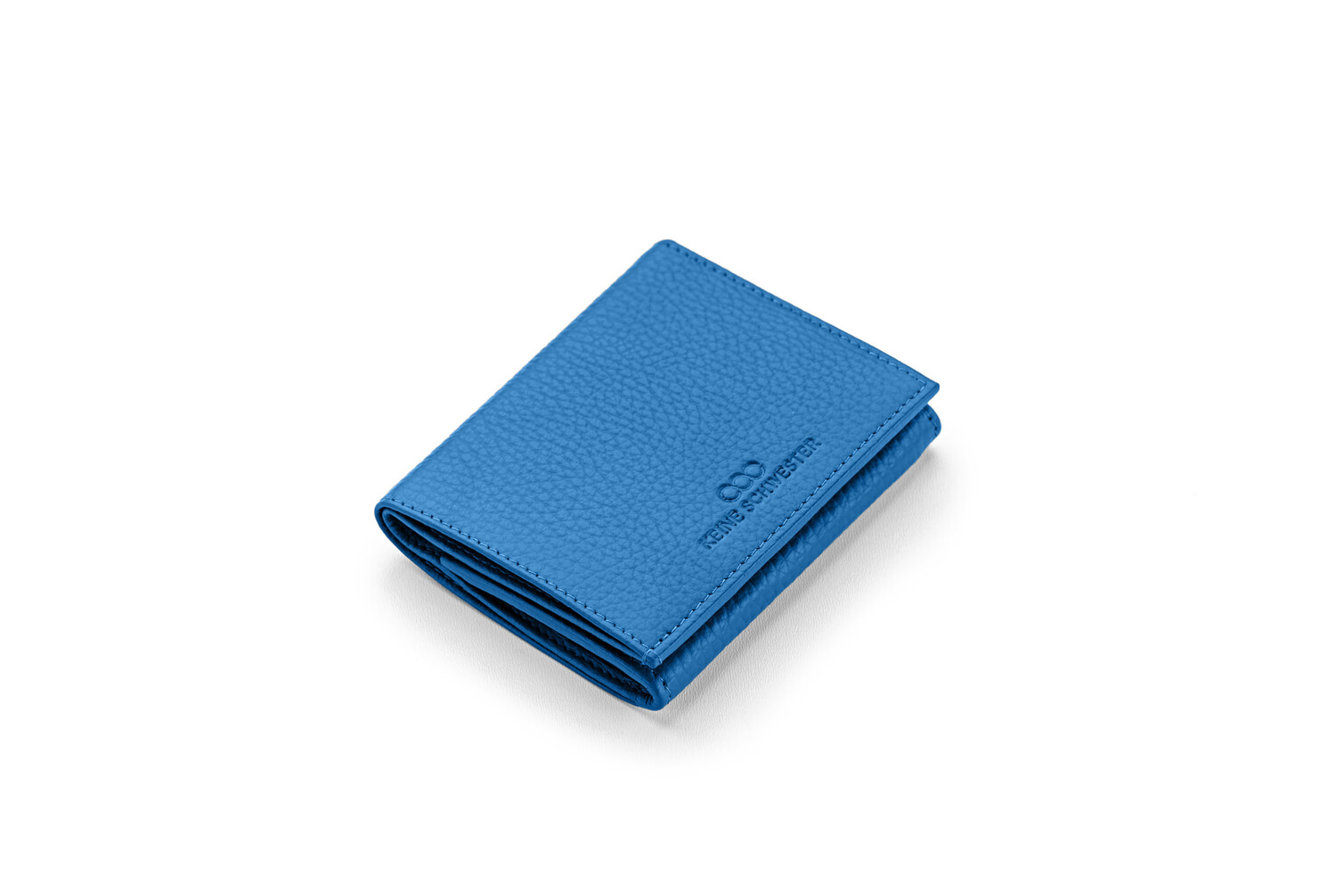 LIV  genarbtes Leder azurblau - silber