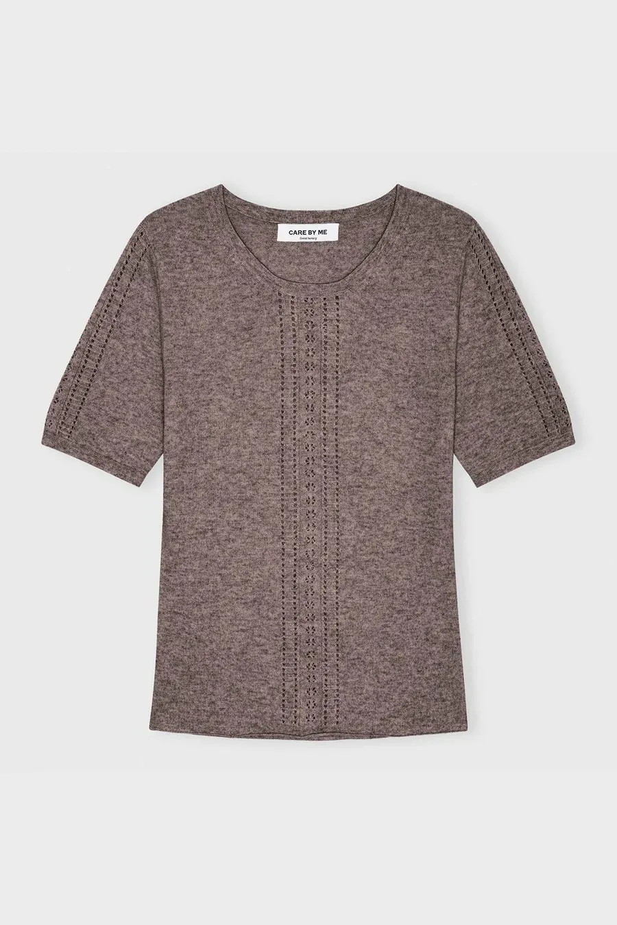 NATACHA T-SHIRT, dusty brown melange NATACHA T-SHIRT, dusty brown melange
