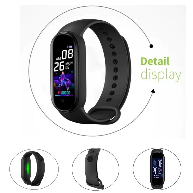 M5 Smart Watch Men Women Heart Rate Monitor Blood Pressure Fitness Tracker Smartwatch Band 5 Sport Watch for IOS Android