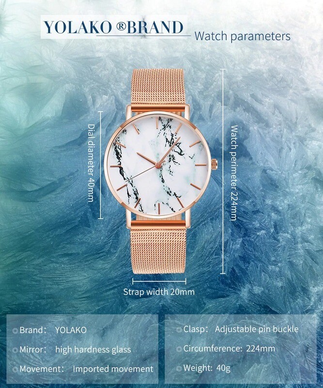 Rose Gold Mesh Band Creative Marble Watch Female Wrist Watch Luxury Women Quartz Watches Gifts Relogio Feminino