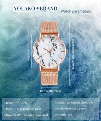 Rose Gold Mesh Band Creative Marble Watch Female Wrist Watch Luxury Women Quartz Watches Gifts Relogio Feminino